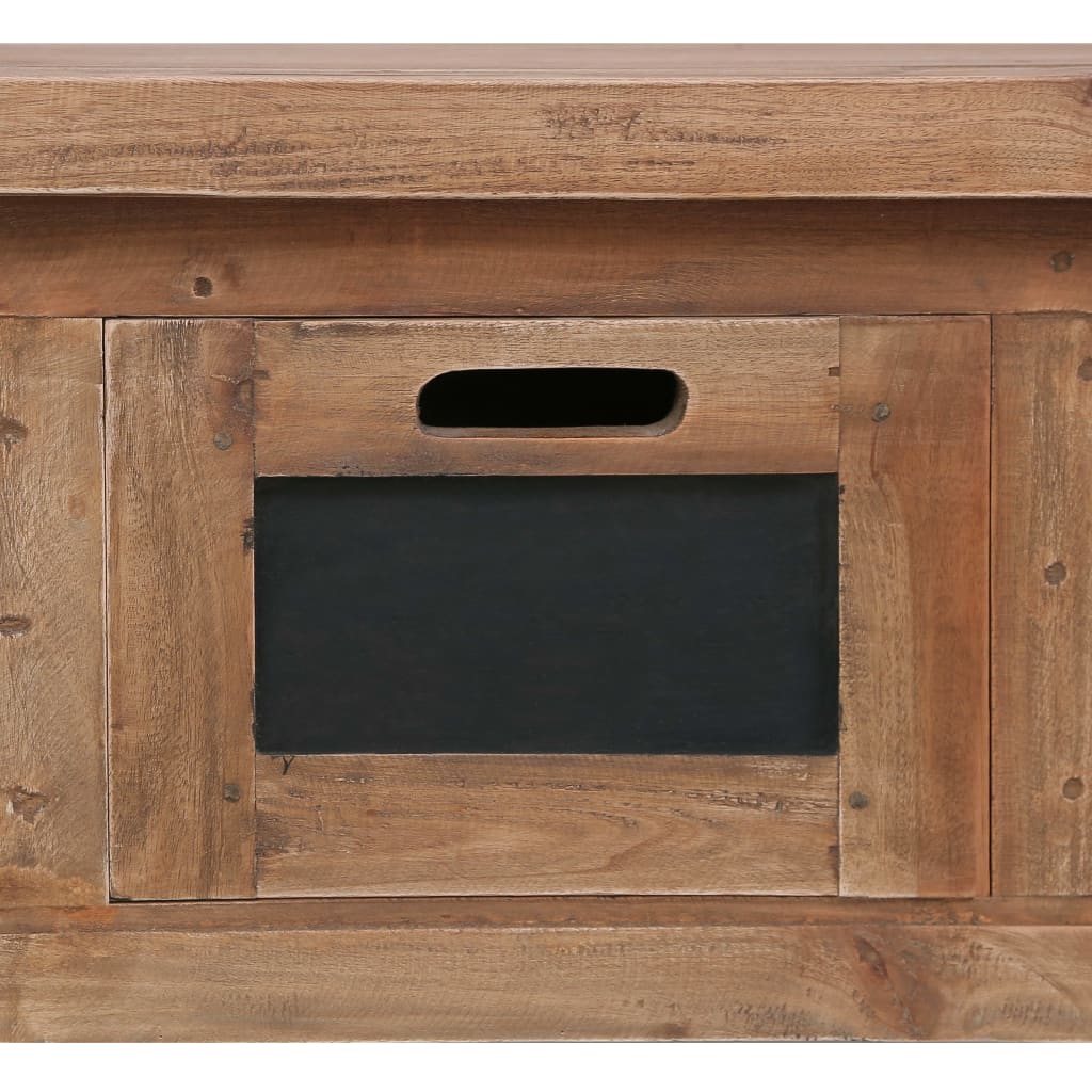 Έπιπλο Τηλεόρασης με 3 Συρτάρια Καφέ 120x30x40 εκ. Μασίφ Μαόνι 6