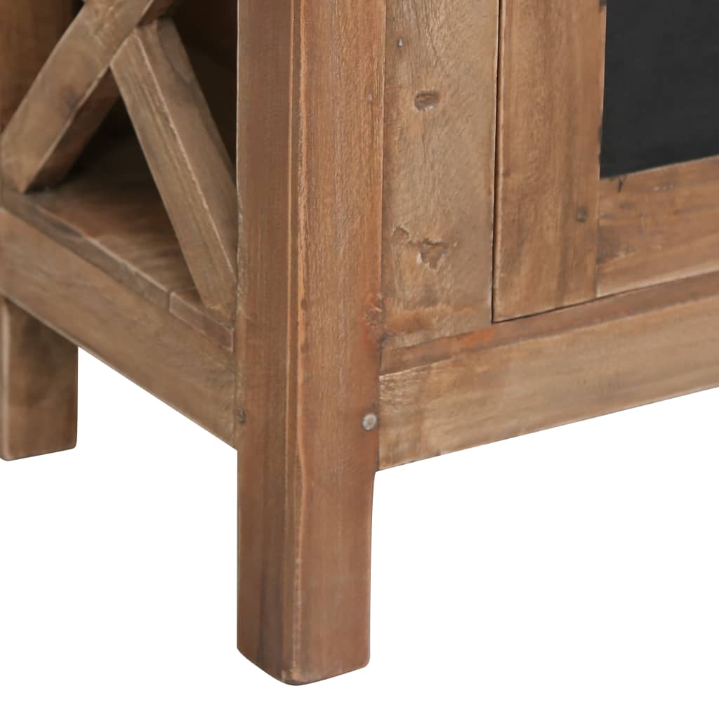 Έπιπλο Τηλεόρασης με 3 Συρτάρια Καφέ 120x30x40 εκ. Μασίφ Μαόνι 7
