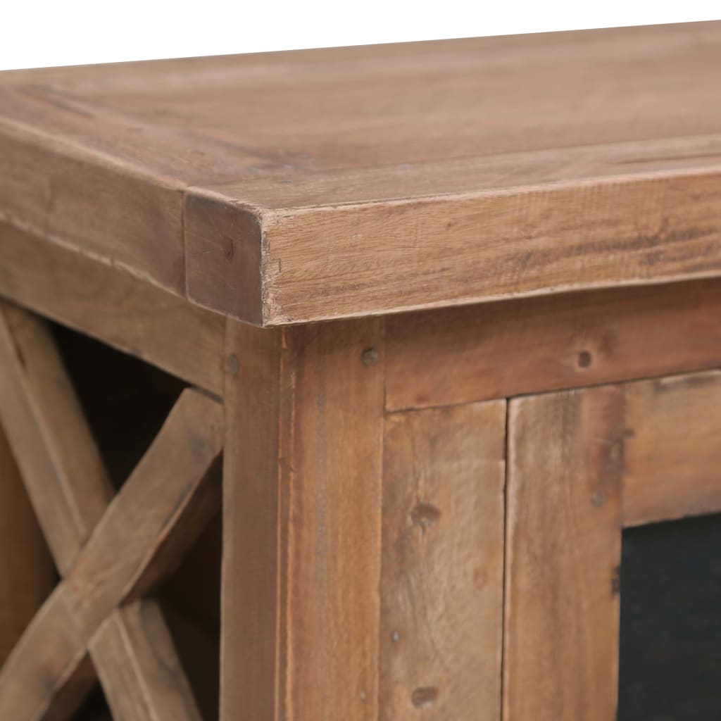 Έπιπλο Τηλεόρασης με 3 Συρτάρια Καφέ 120x30x40 εκ. Μασίφ Μαόνι 8