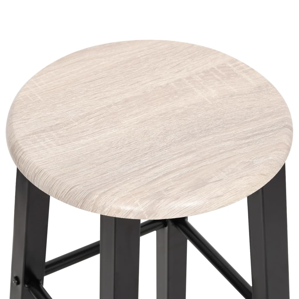 Σκαμπό Μπαρ 2 τεμ. Μαύρα από MDF 4