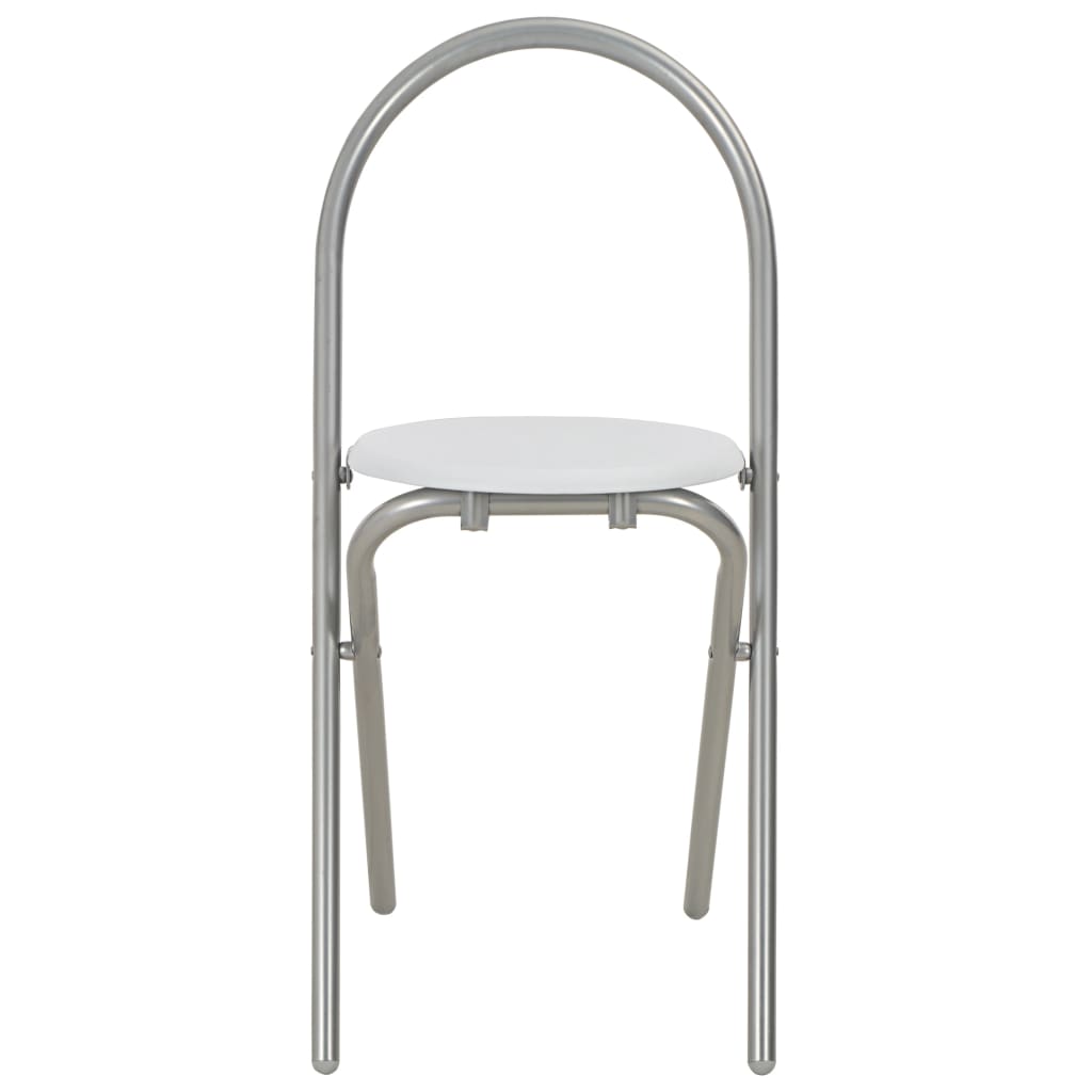 Σετ Τραπεζαρίας Πτυσσόμενο με Ραφιέρα 3 τεμ. Λευκό MDF & Ατσάλι 11