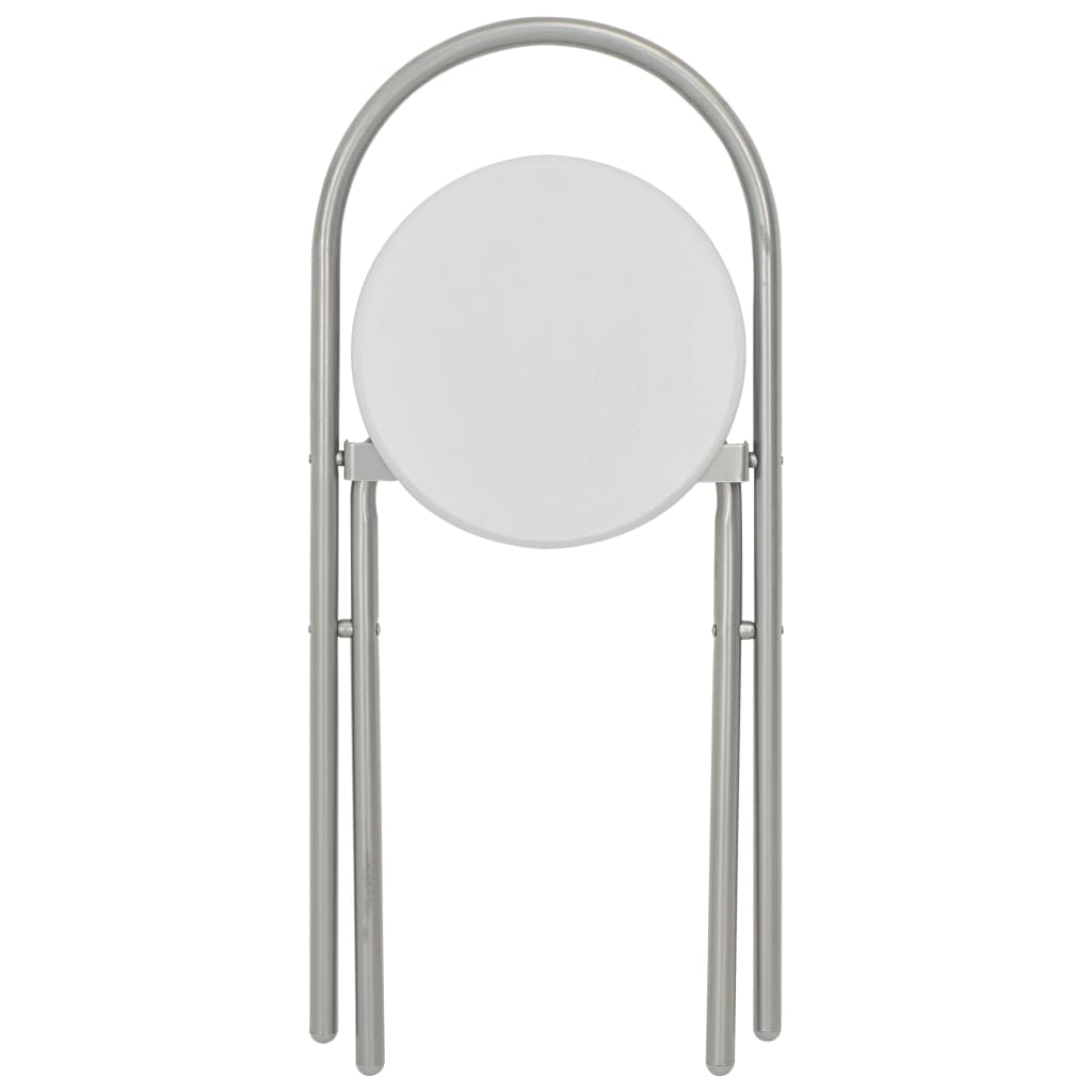 Σετ Τραπεζαρίας Πτυσσόμενο με Ραφιέρα 3 τεμ. Λευκό MDF & Ατσάλι 12