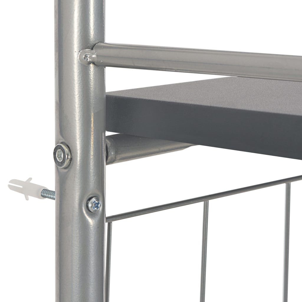 Σετ Τραπεζαρίας Πτυσσόμενο με Ραφιέρα 3 τεμ. Μαύρο MDF & Ατσάλι 7