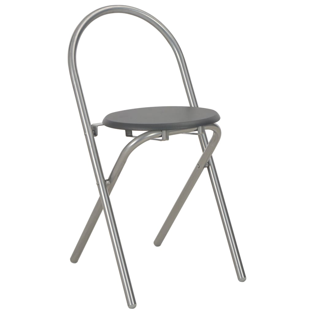 Σετ Τραπεζαρίας Πτυσσόμενο με Ραφιέρα 3 τεμ. Μαύρο MDF & Ατσάλι 9