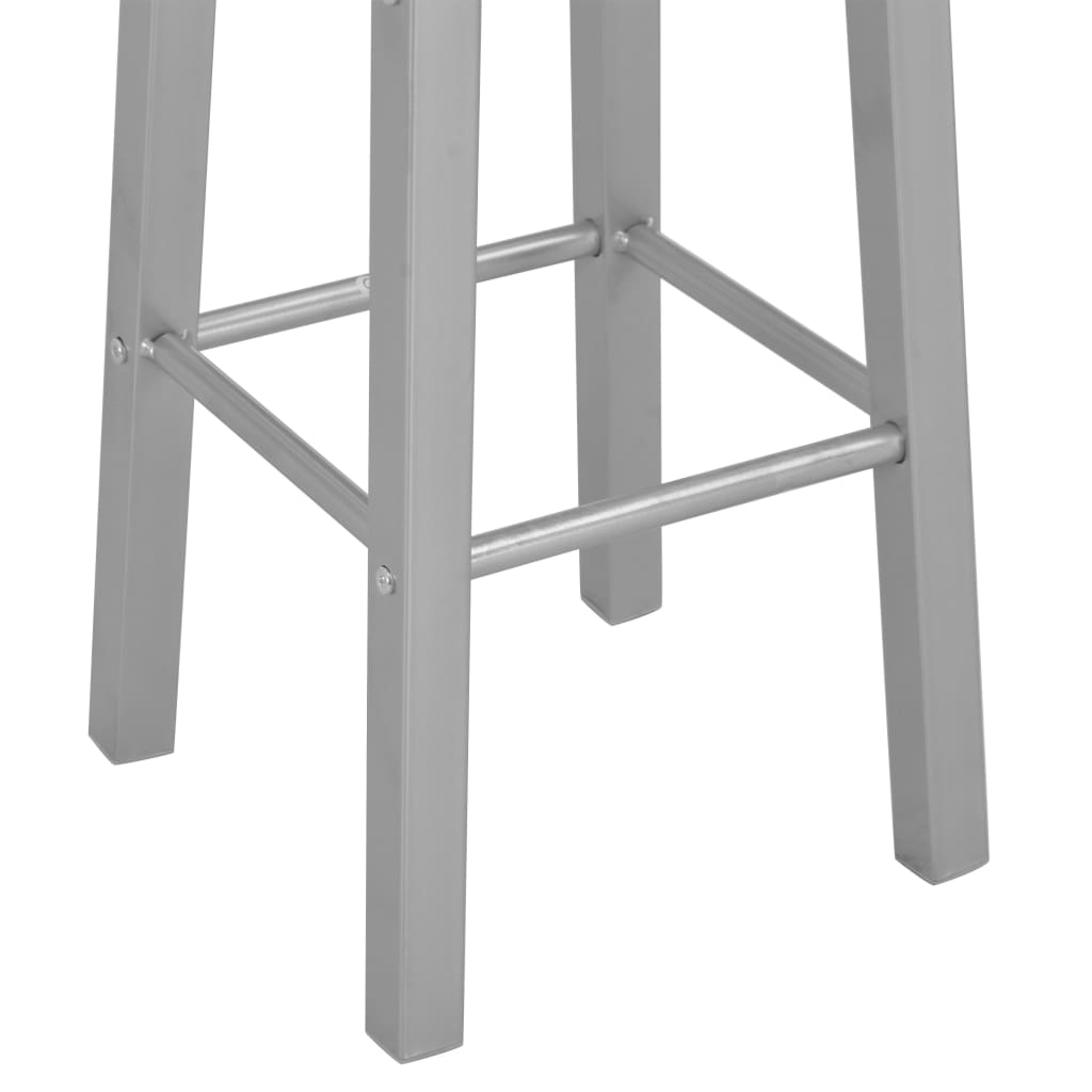 Σκαμπό Μπαρ 2 τεμ. Ασημί από MDF 5