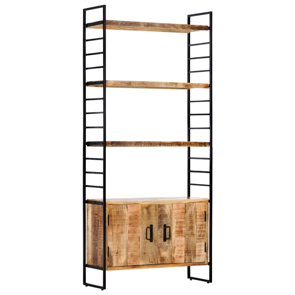 Βιβλιοθήκη με 4 Επίπεδα 80x30x180 εκ. Ακατέργαστο Ξύλο Μάνγκο 12