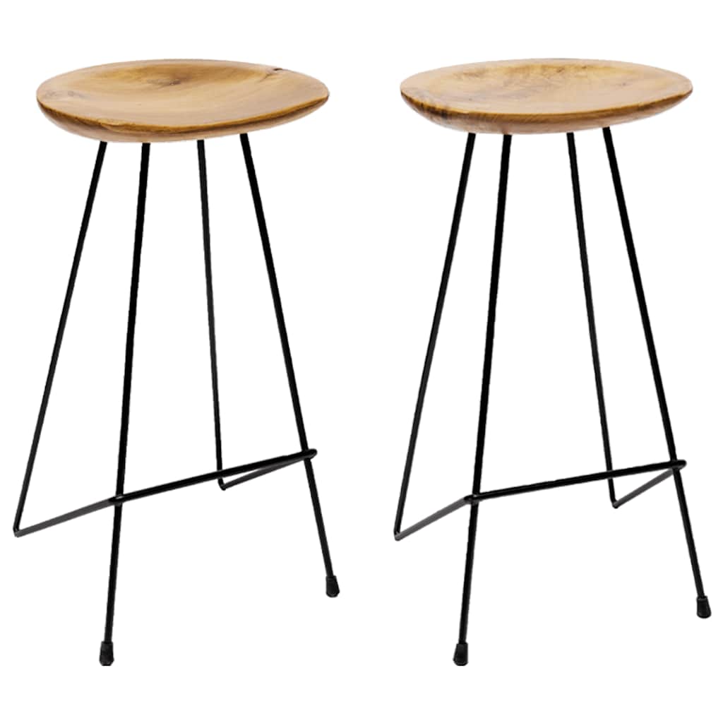Σκαμπό Μπαρ 2 τεμ. από Μασίφ Ξύλο Teak 1