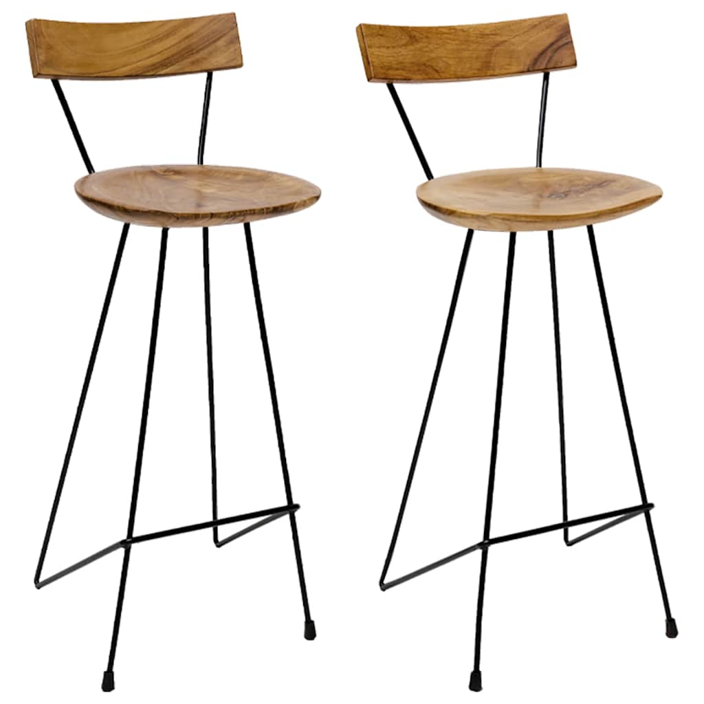 Σκαμπό Μπαρ 2 τεμ. από Μασίφ Ξύλο Teak 1