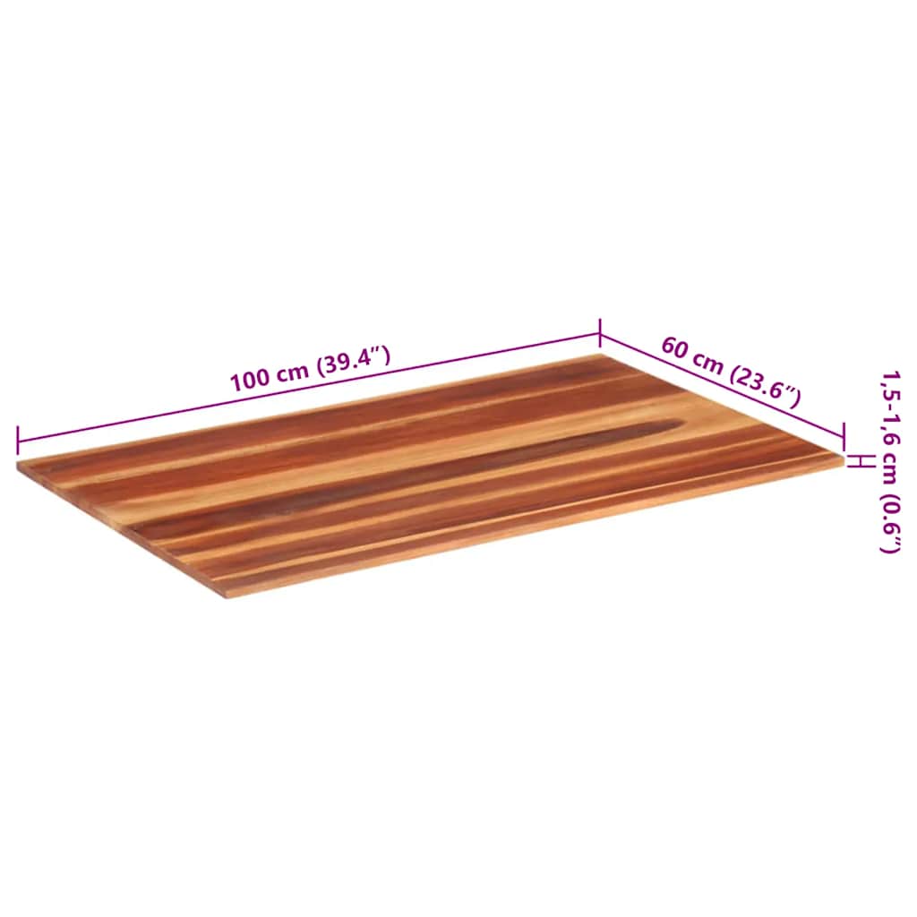 Επιφάνεια Τραπεζιού 15-16 χιλ. 60x100 εκ. Ξύλο Ακακίας 8