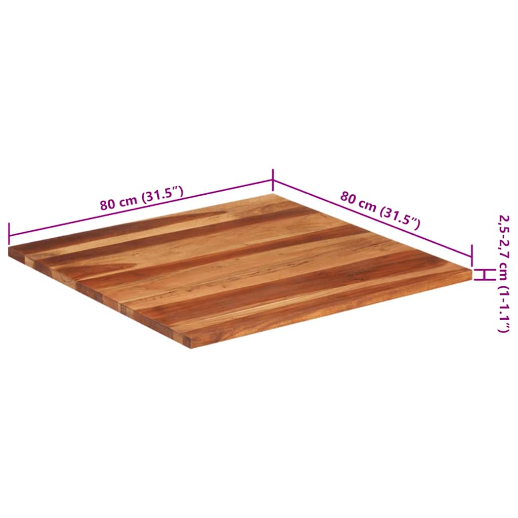 Επιφάνεια Τραπεζιού 25-27 χιλ. 80x80 εκ. Ξύλο Ακακίας 8