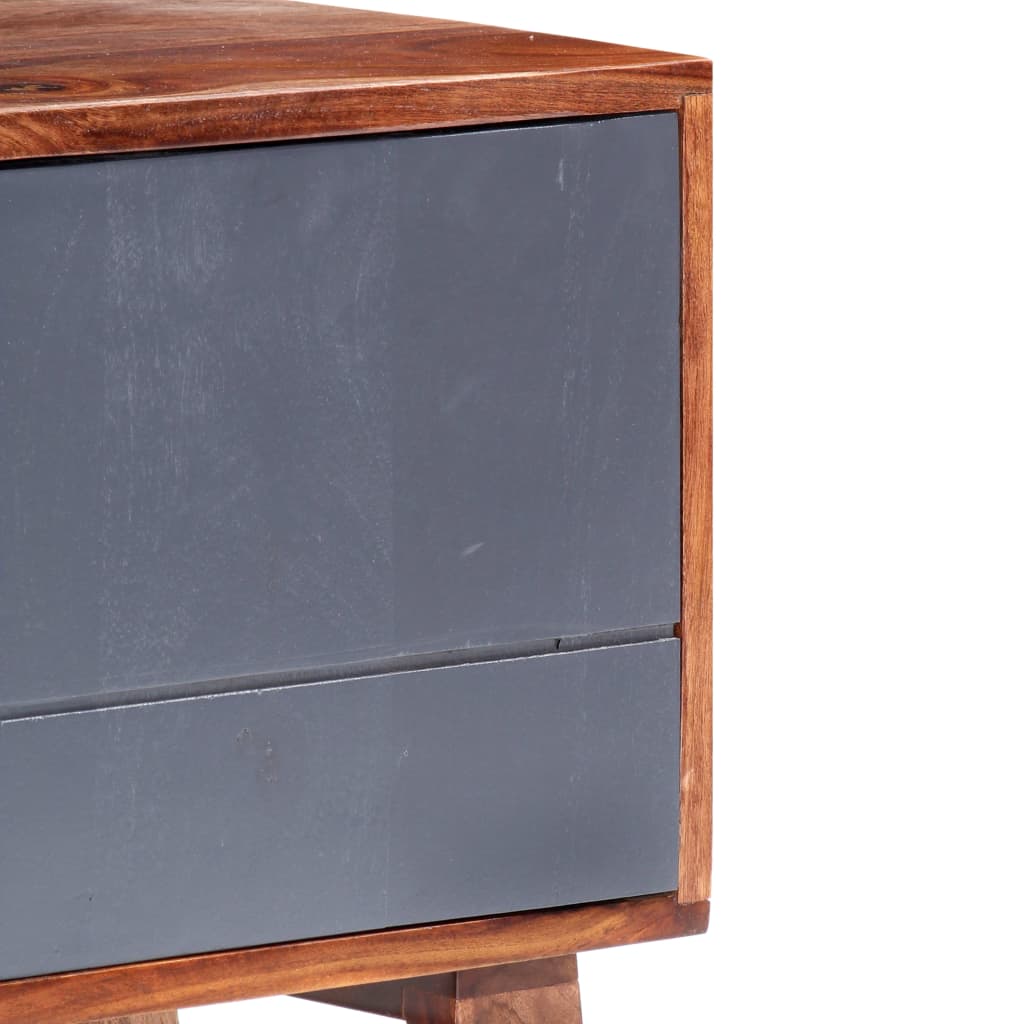 Έπιπλο Τηλεόρασης Γκρι 140x30x45 εκ. από Μασίφ Ξύλο 5