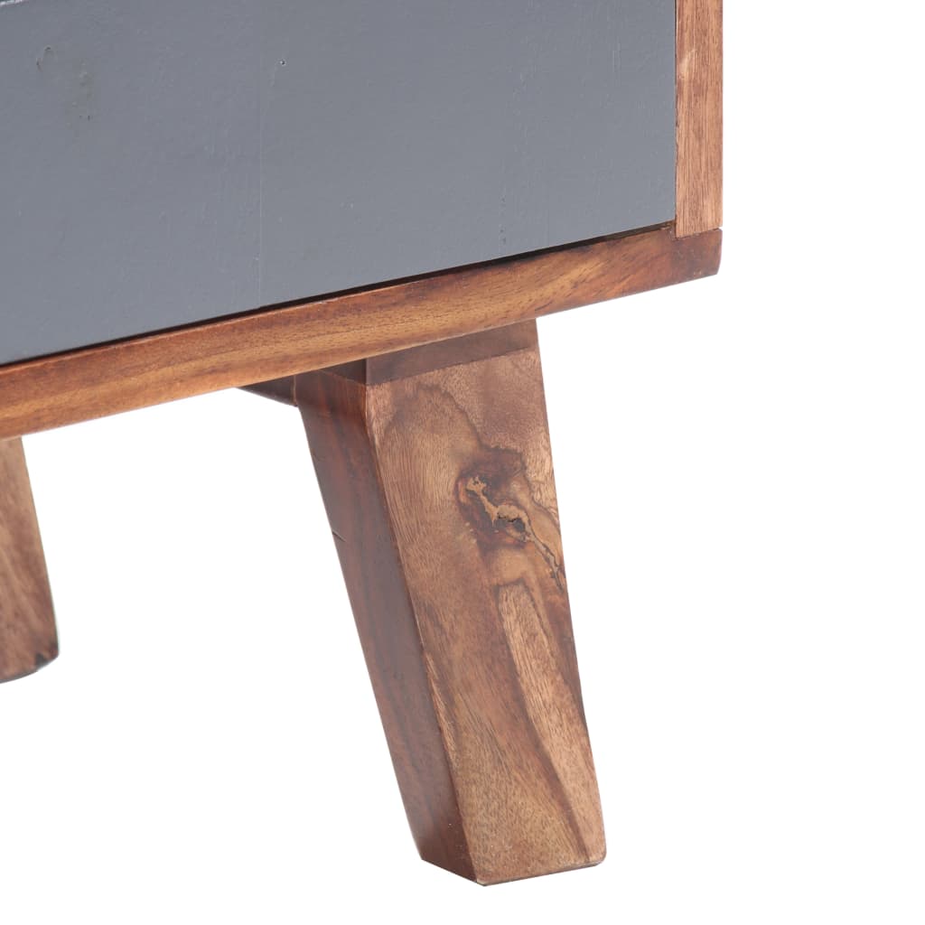 Έπιπλο Τηλεόρασης Γκρι 140x30x45 εκ. από Μασίφ Ξύλο 6