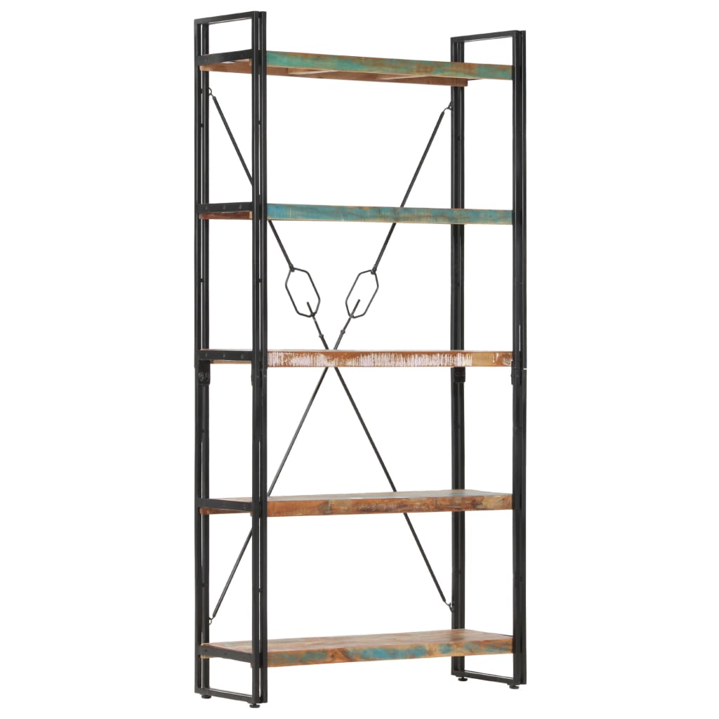 Βιβλιοθήκη με 5 Επίπεδα 90x30x180 εκ. Μασίφ Ανακυκλωμένο Ξύλο 10