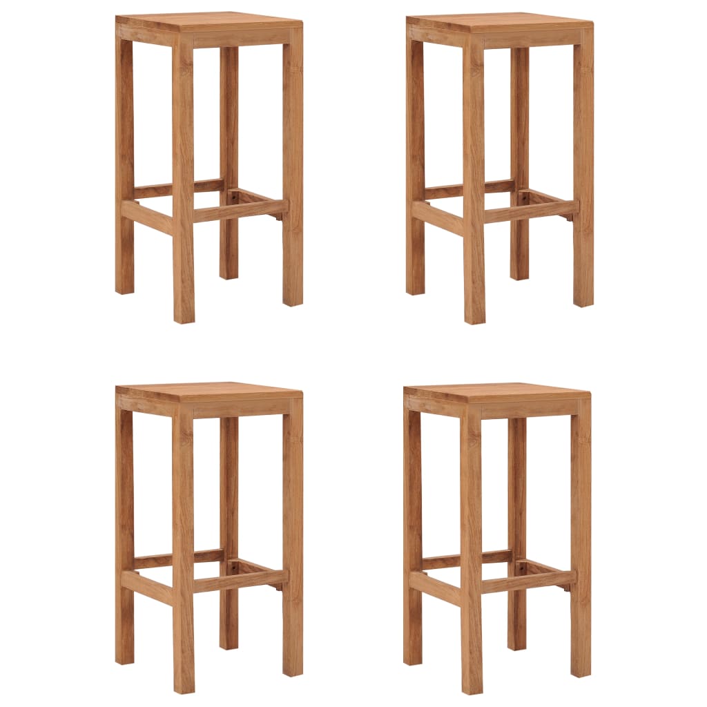 Σκαμπό Μπαρ 4 τεμ. από Μασίφ Ξύλο Teak 1