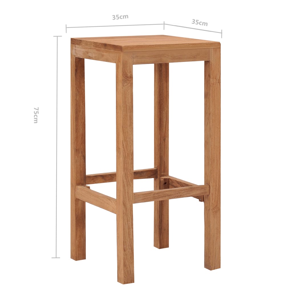 Σκαμπό Μπαρ 4 τεμ. από Μασίφ Ξύλο Teak 6