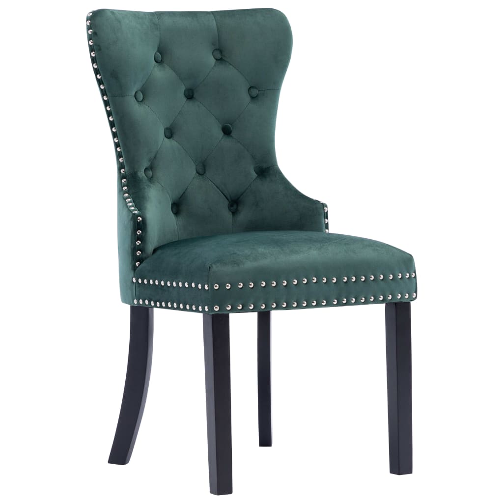 Καρέκλες Τραπεζαρίας 2 τεμ. Σκούρο Πράσινο Βελούδινες 3