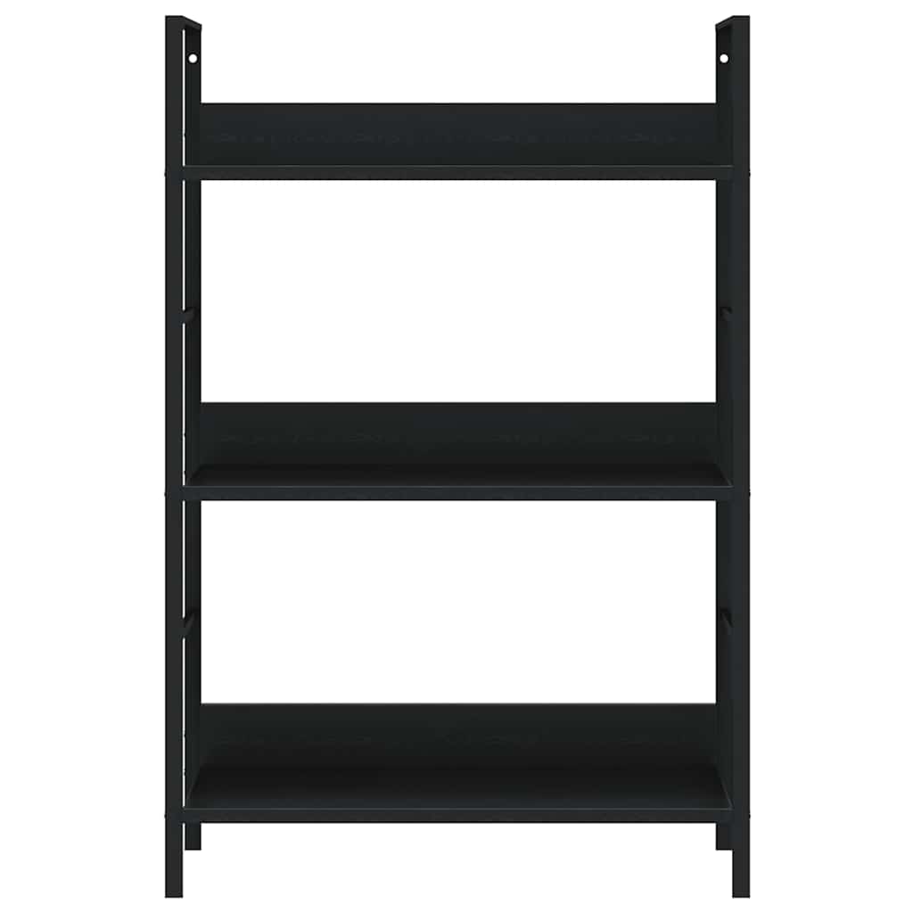 Ραφιέρα 3 Επιπέδων Μαύρη 60x27,6x90,5 εκ. Επεξεργασμένο Ξύλο 5