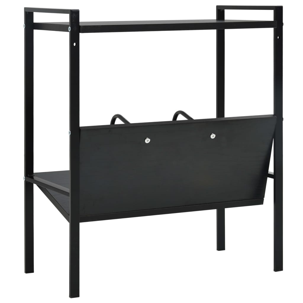 Βιβλιοθήκη 2 Επιπέδων Μαύρη 52x28x59 εκ. Επεξεργασμένο Ξύλο 5