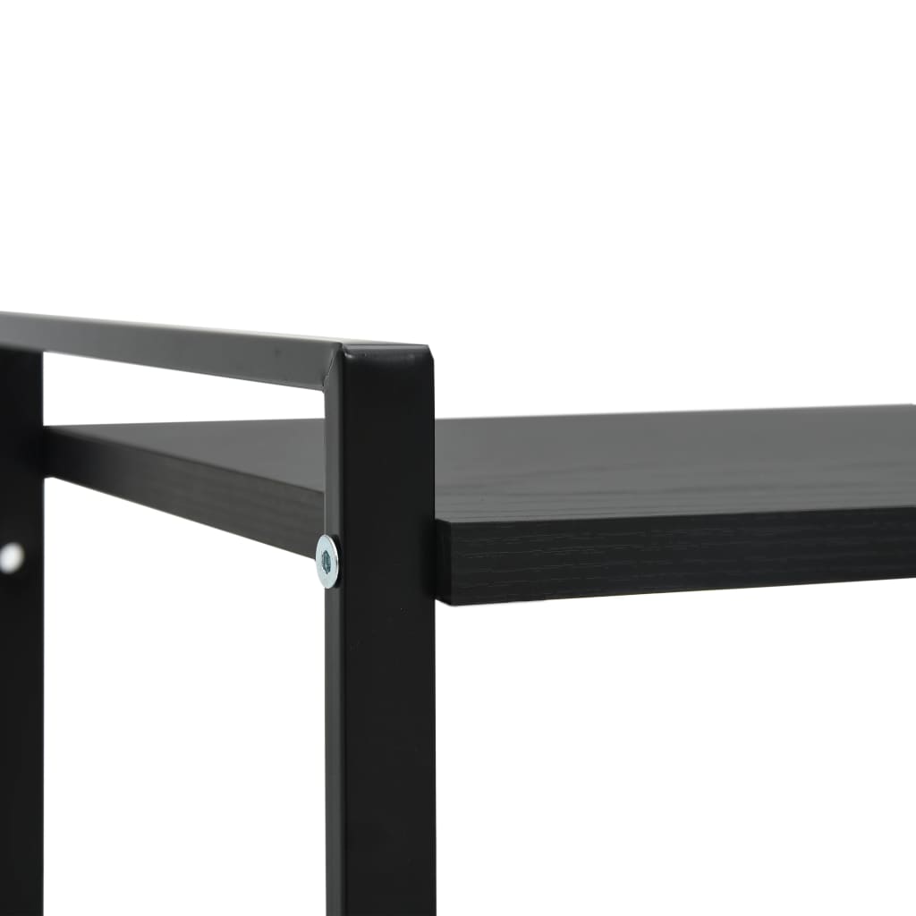 Βιβλιοθήκη 2 Επιπέδων Μαύρη 52x28x59 εκ. Επεξεργασμένο Ξύλο 6