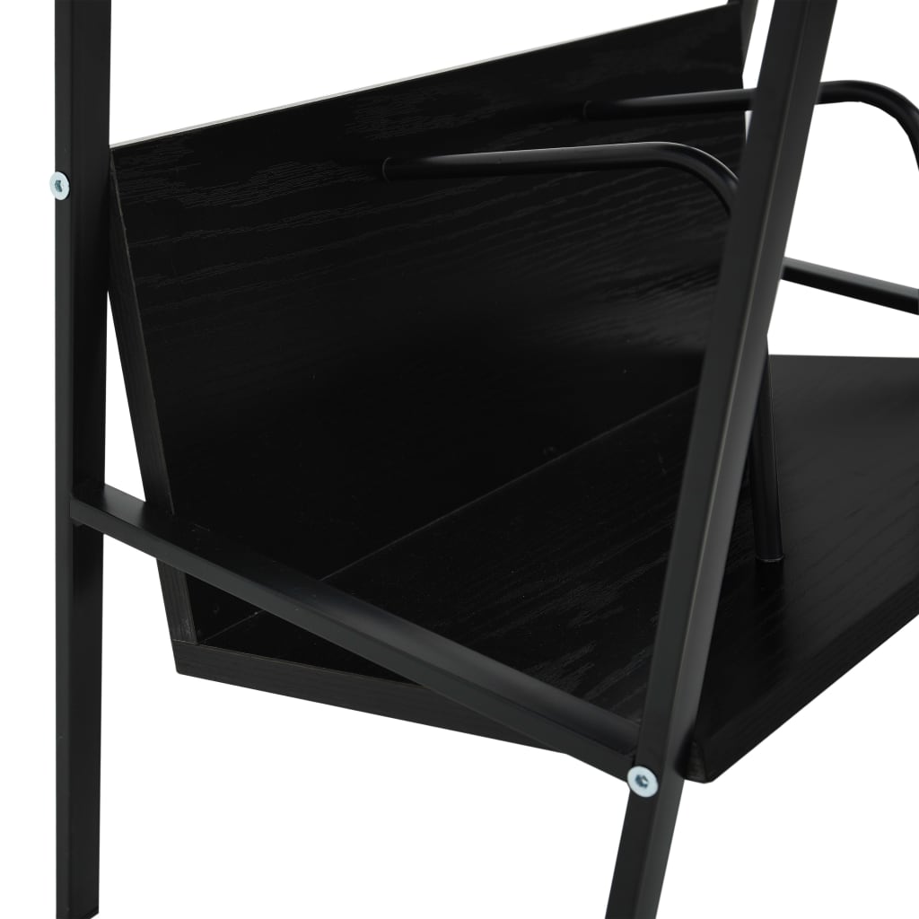 Βιβλιοθήκη 2 Επιπέδων Μαύρη 52x28x59 εκ. Επεξεργασμένο Ξύλο 7