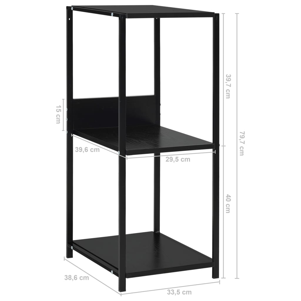 Ραφιέρα Ίσια Μικρή Μαύρη 33,5x39,6x79,7 εκ. Επεξ. Ξύλο 7