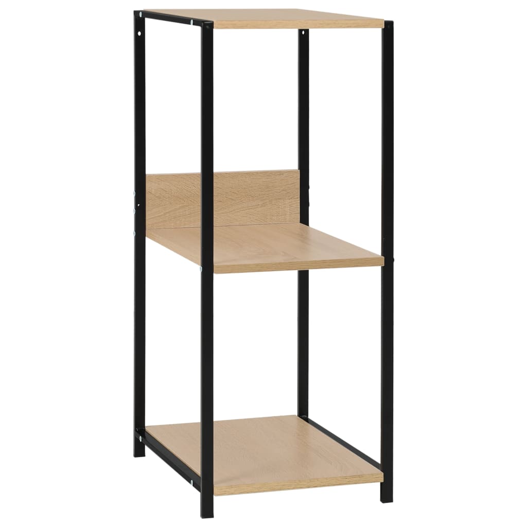 Ραφιέρα Ίσια Μικρή Μαύρη/Δρυς 33,5x39,6x79,7 εκ. Επεξ. Ξύλο 2