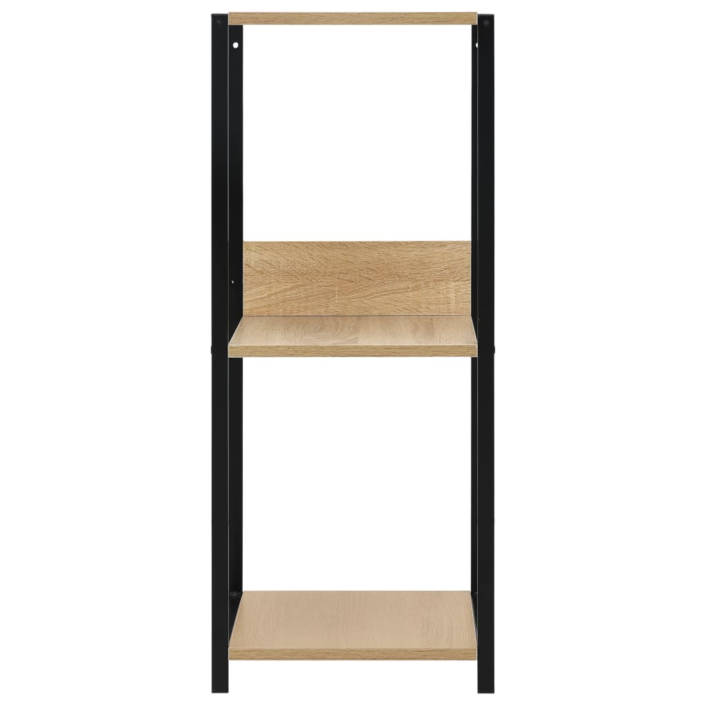 Ραφιέρα Ίσια Μικρή Μαύρη/Δρυς 33,5x39,6x79,7 εκ. Επεξ. Ξύλο 3