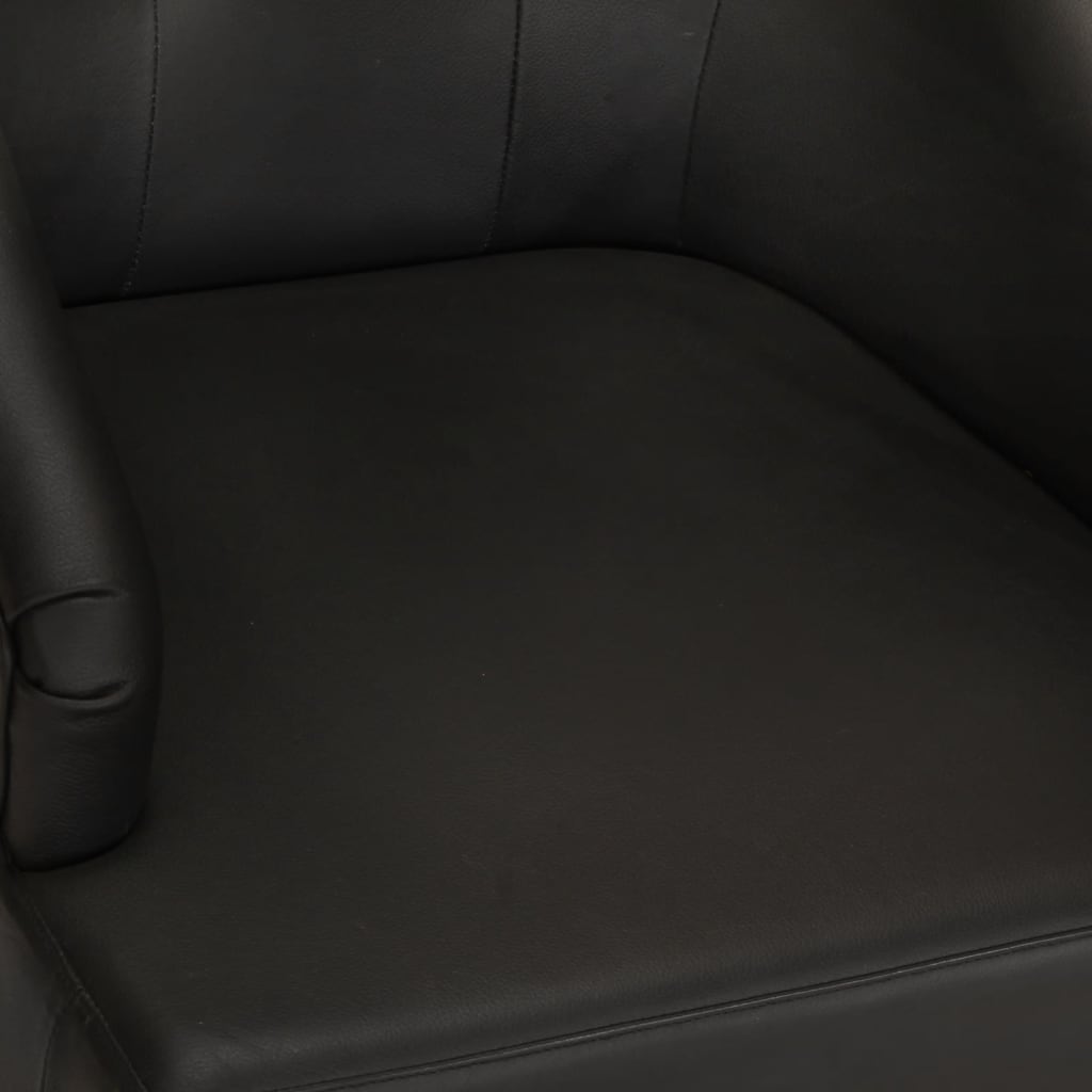 Καρέκλες Τραπεζαρίας 2 τεμ. Μαύρες από Γνήσιο Δέρμα Κατσίκας 7