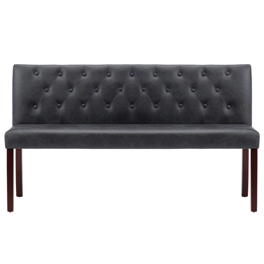 Παγκάκι Γκρι 148,5 εκ. από Συνθετικό Καστόρι 3