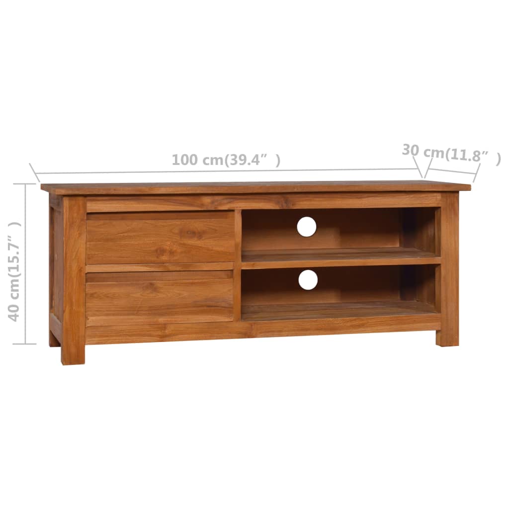 Έπιπλο Τηλεόρασης 100 x 30 x 40 εκ. από Μασίφ Ξύλο Teak 8