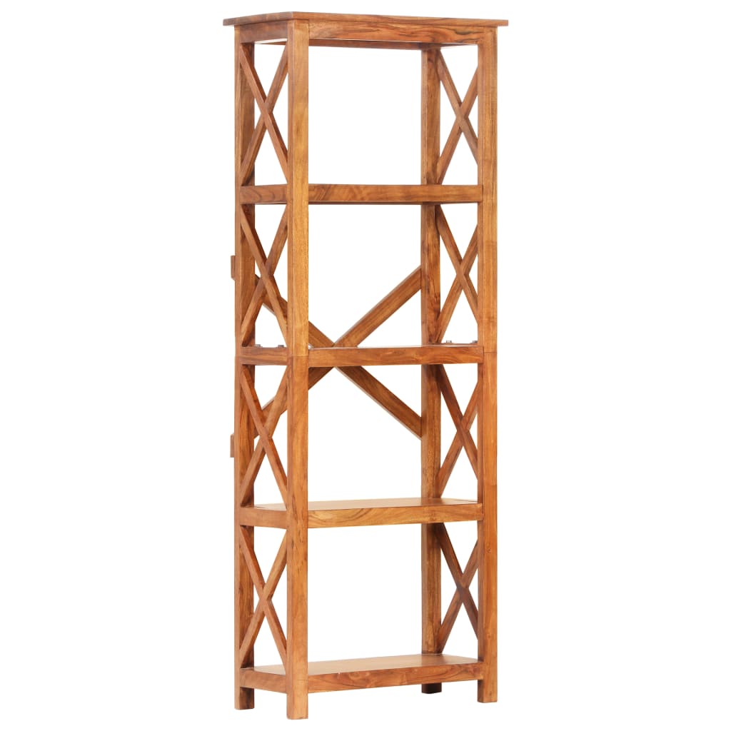 Βιβλιοθήκη 60x30x160 εκ. Μασίφ Ξύλο Ακακίας με Μελί Φινίρισμα 11