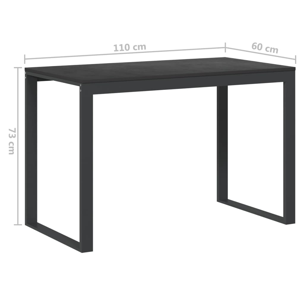 Γραφείο Υπολογιστή Μαύρο 110 x 60 x 73 εκ. από Μοριοσανίδα 6