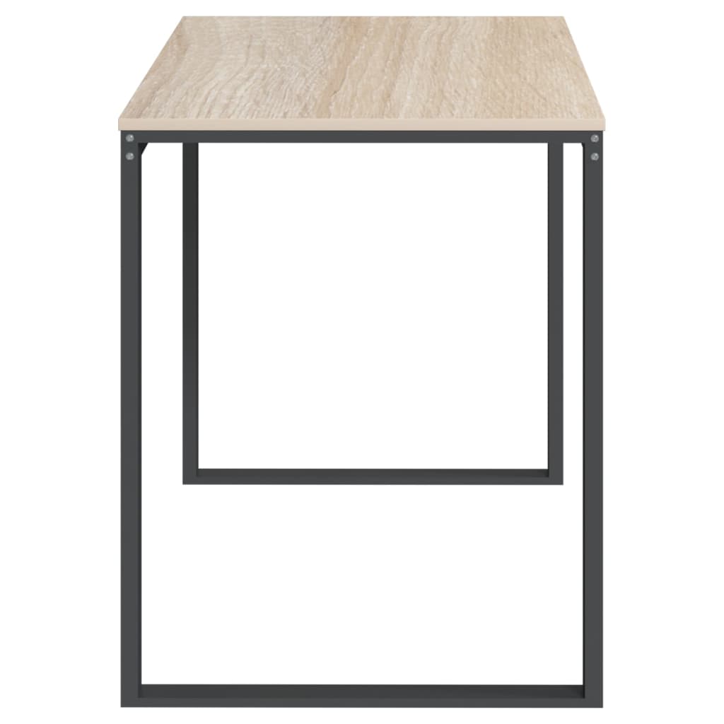Γραφείο Υπολογιστή Μαύρο/Δρυς 110 x 60 x 73 εκ. από Μοριοσανίδα 4