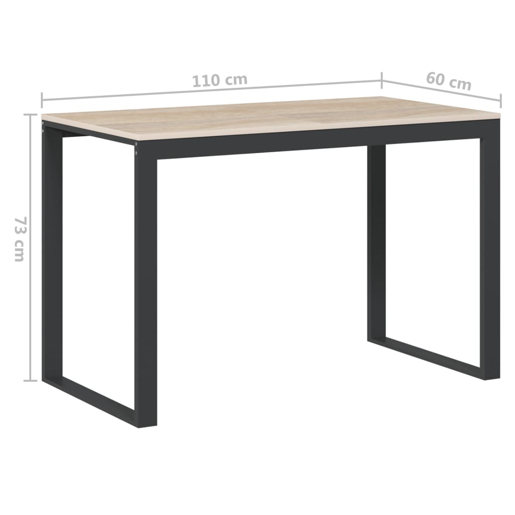 Γραφείο Υπολογιστή Μαύρο/Δρυς 110 x 60 x 73 εκ. από Μοριοσανίδα 6