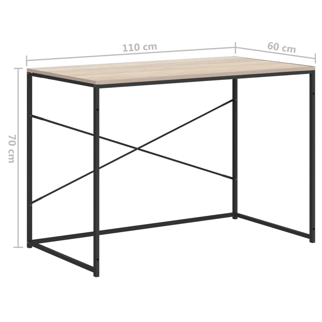 Γραφείο Υπολογιστή Μαύρο 110 x 60 x 70 εκ. Επεξεργασμένο Ξύλο 8