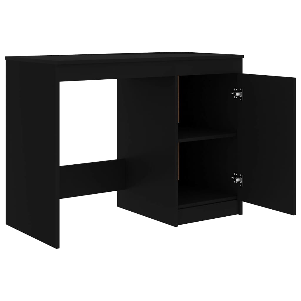Γραφείο Μαύρο 140 x 50 x 76 εκ. από Επεξ. Ξύλο 6