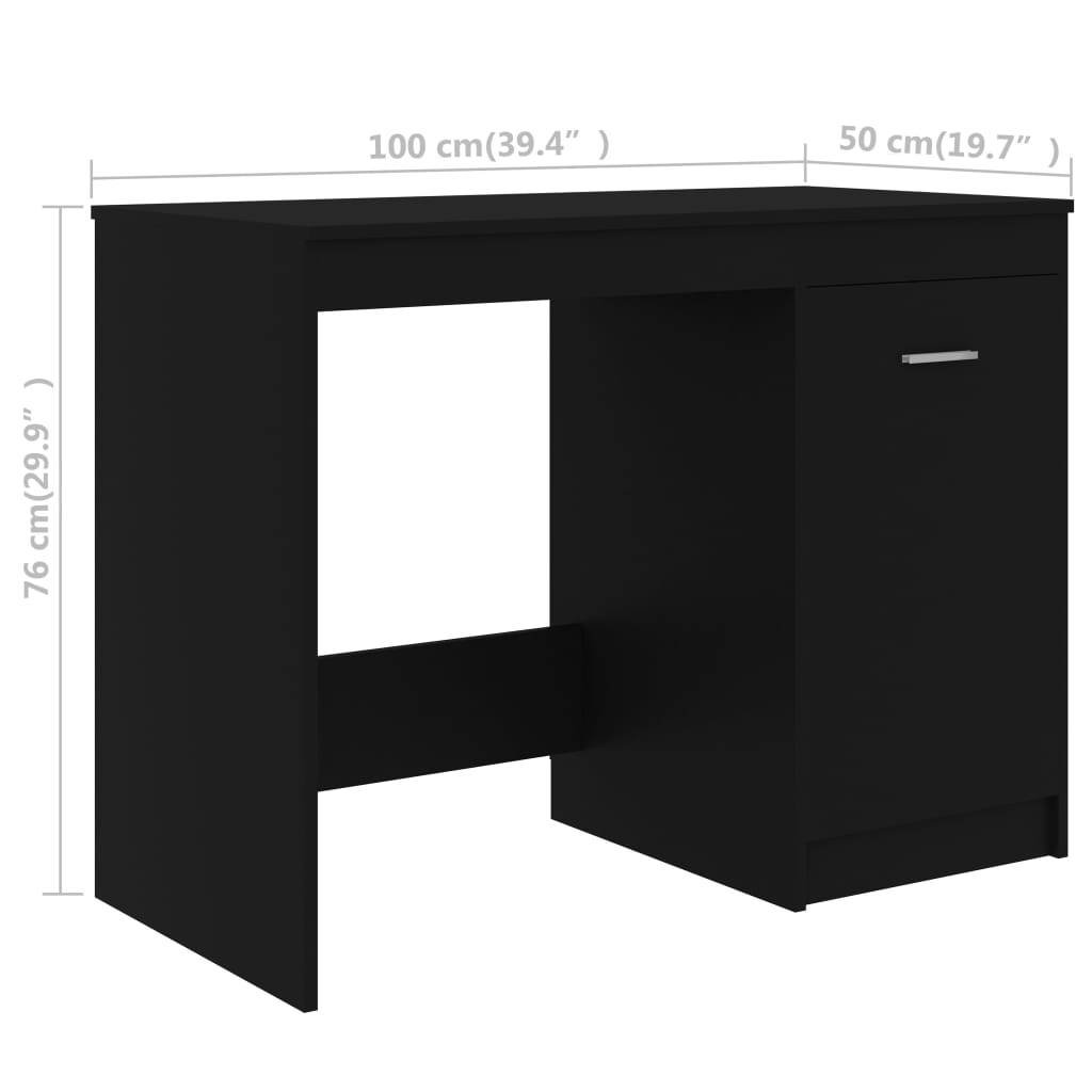 Γραφείο Μαύρο 140 x 50 x 76 εκ. από Επεξ. Ξύλο 9