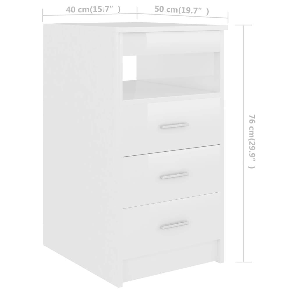 Γραφείο Γυαλιστερό Λευκό 140 x 50 x 76 εκ. από Επεξ. Ξύλο 9