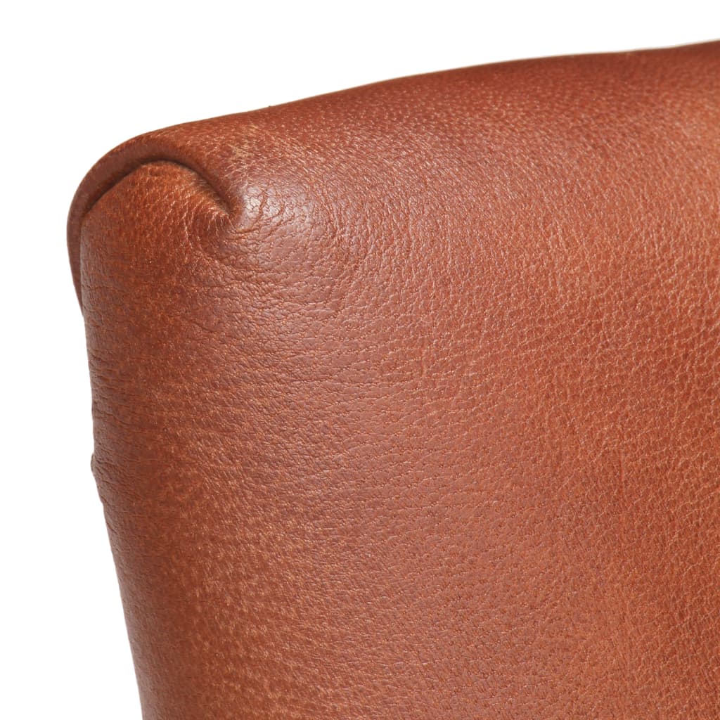 Καρέκλες Τραπεζαρίας 6 τεμ. Καφέ από Γνήσιο Δέρμα Κατσίκας 7