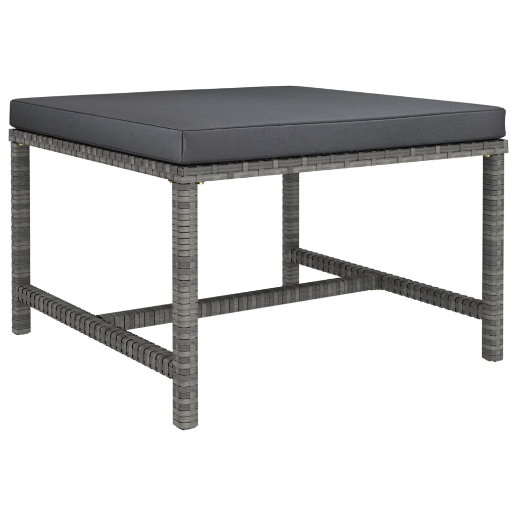 Σαλόνι Κήπου Σετ 3 Τεμαχίων Γκρι Συνθετικό Ρατάν με Μαξιλάρια 8