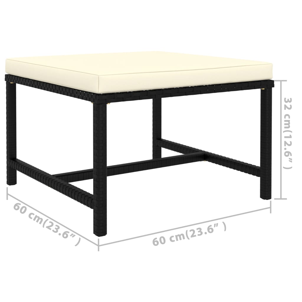 Σαλόνι Κήπου 6 Τεμαχίων Μαύρο από Συνθετικό Ρατάν με Μαξιλάρια 10