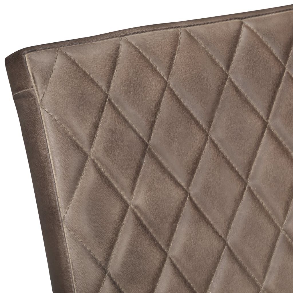 Καρέκλες Τραπεζαρίας «Πρόβολος» 4 τεμ. Καφέ από Γνήσιο Δέρμα 6