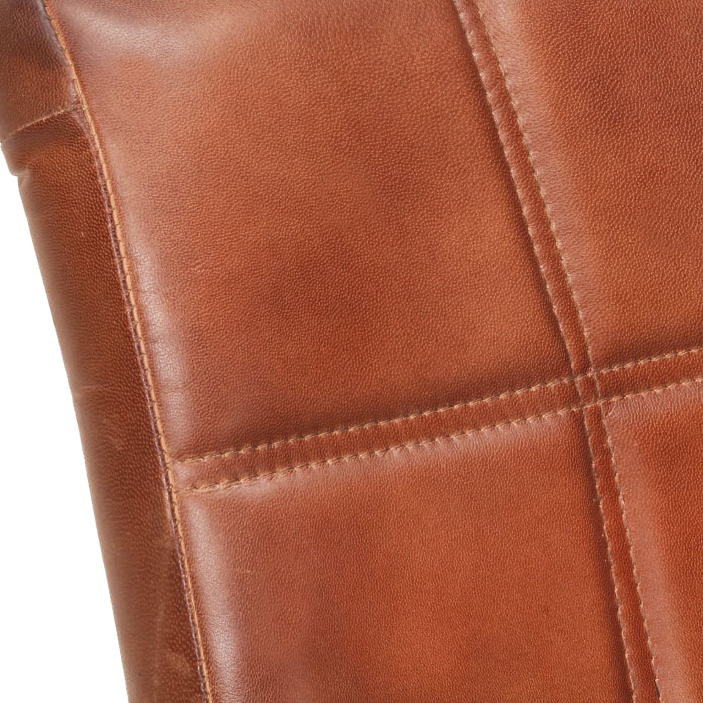 Καρέκλες Τραπεζαρίας «Πρόβολος» 4 τεμ. Καφέ από Γνήσιο Δέρμα 6