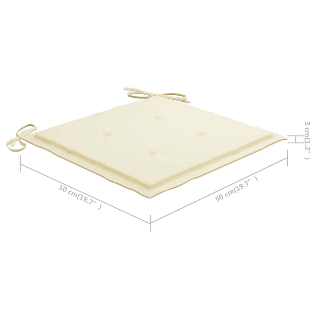 Καρέκλες Κήπου από Μασίφ Ξύλο Ακακίας με Τραπέζι και Μαξιλάρια 12