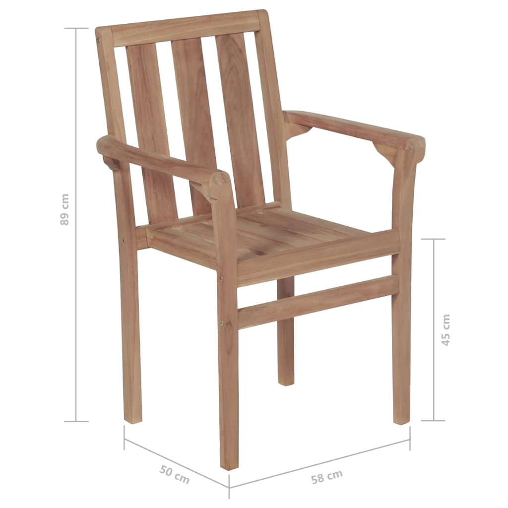 Καρέκλες Κήπου 2 τεμ. από Μασίφ Ξύλο Teak & Γκρι Καρό Μαξιλάρια 11