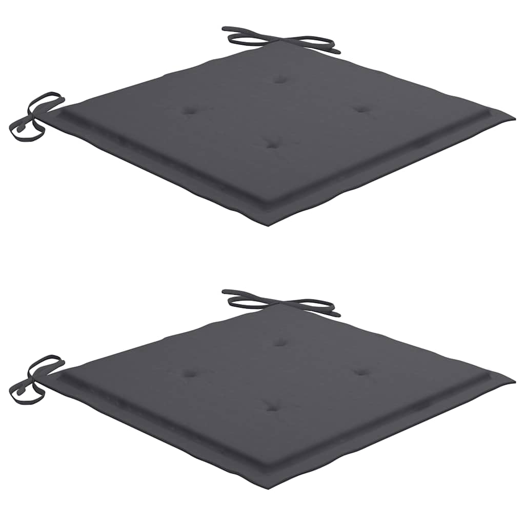Καρέκλες Κήπου 2 τεμ. από Μασίφ Ξύλο Teak με Ανθρακί Μαξιλάρια 6