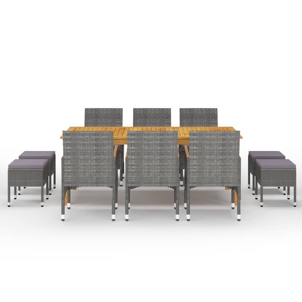 Σετ Τραπεζαρίας Κήπου 11 τεμ. Γκρι 2