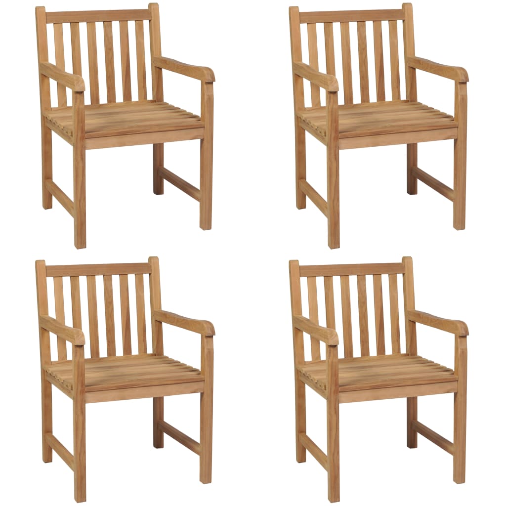 Καρέκλες Κήπου 4 τεμ. από Μασίφ Ξύλο Teak 1