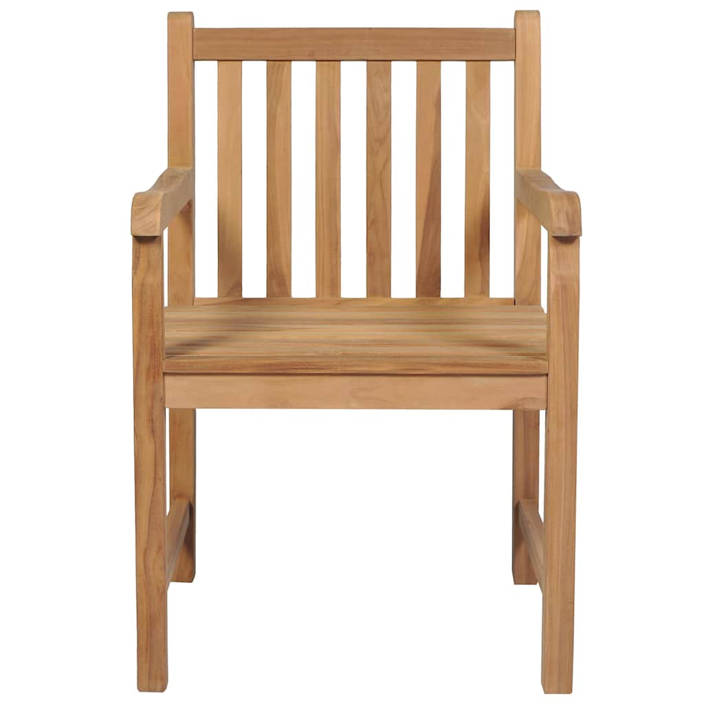 Καρέκλες Κήπου 4 τεμ. από Μασίφ Ξύλο Teak με Μαύρα Μαξιλάρια 3