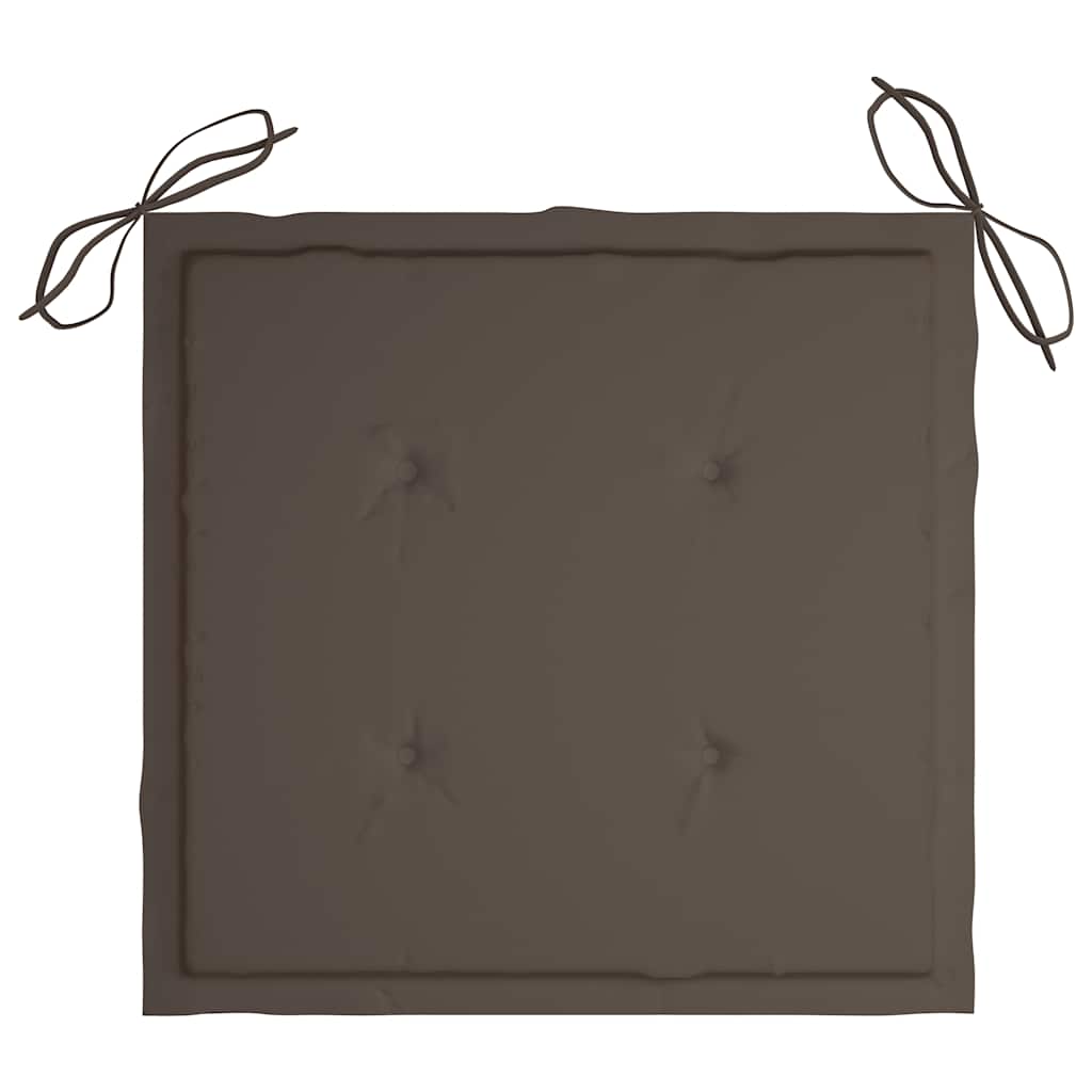 Καρέκλες Κήπου 8 Τεμαχίων Μασίφ Ξύλο Teak με Taupe Μαξιλάρια 7